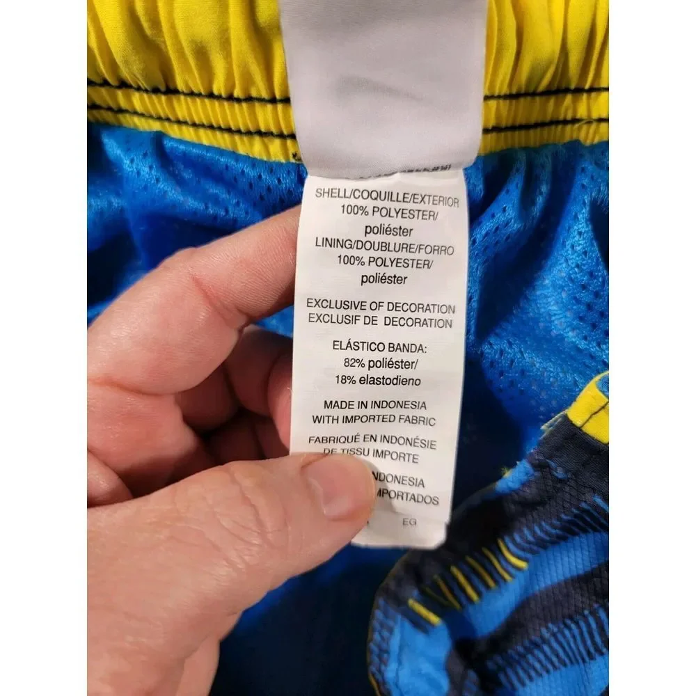 Nike Board Shorts Mens XL Blue Geometric Lined Swim Trunks w/ pockets 10' inseam